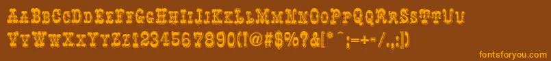 fuente RochesterLine – Fuentes Naranjas Sobre Fondo Marrón