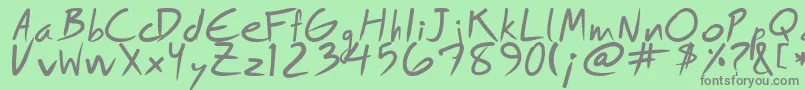 フォントRoyfrg – 緑の背景に灰色の文字