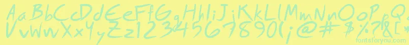 フォントRoyfrg – 黄色い背景に緑の文字