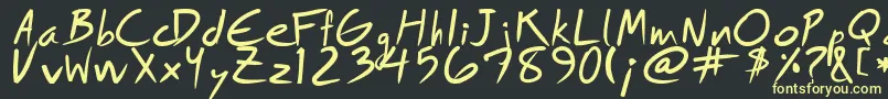 フォントRoyfrg – 黒い背景に黄色の文字