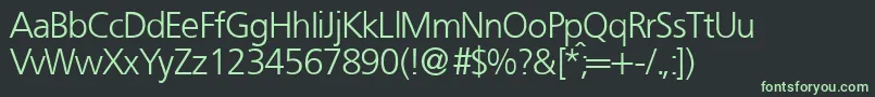 フォントFruchtiglightdbNormal – 黒い背景に緑の文字