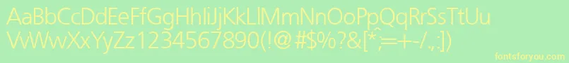 FruchtiglightdbNormal Font – Yellow Fonts on Green Background