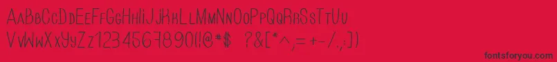 HandOfCre Font – Black Fonts on Red Background