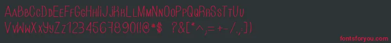 HandOfCre Font – Red Fonts on Black Background