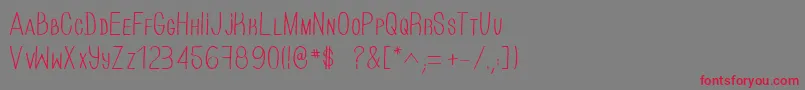 HandOfCre Font – Red Fonts on Gray Background