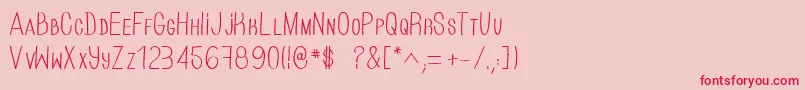 HandOfCre Font – Red Fonts on Pink Background