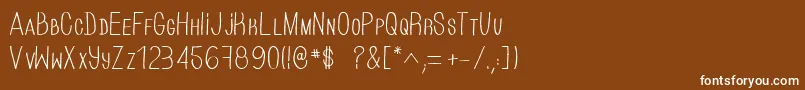 Шрифт HandOfCre – белые шрифты на коричневом фоне