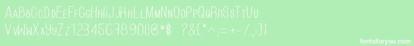 HandOfCre Font – White Fonts on Green Background