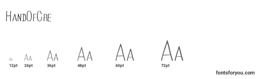 HandOfCre Font Sizes