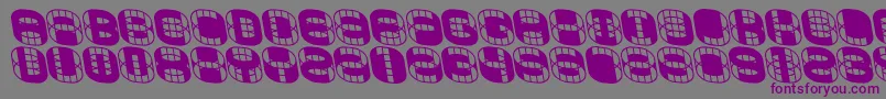 フォントPhonie ffy – 紫色のフォント、灰色の背景