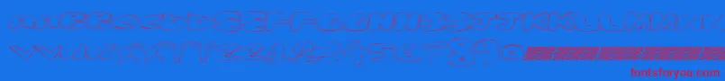 Springbump-Schriftart – Rote Schriften auf blauem Hintergrund