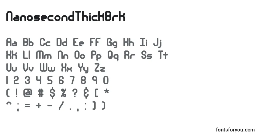 A fonte NanosecondThickBrk – alfabeto, números, caracteres especiais