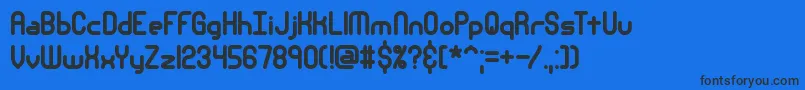 Шрифт NanosecondThickBrk – чёрные шрифты на синем фоне