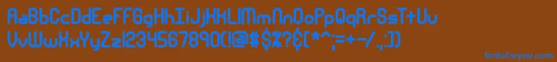 フォントNanosecondThickBrk – 茶色の背景に青い文字