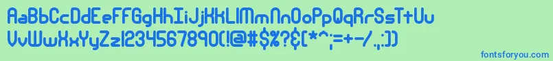 NanosecondThickBrk-fontti – siniset fontit vihreällä taustalla