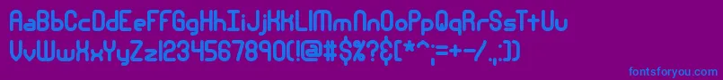 NanosecondThickBrk-Schriftart – Blaue Schriften auf violettem Hintergrund
