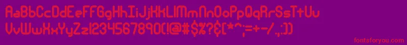 NanosecondThickBrk-fontti – punaiset fontit violetilla taustalla