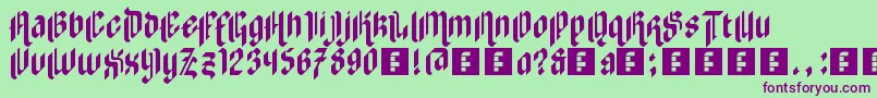 ZilverstoneEyefs Font – Purple Fonts on Green Background