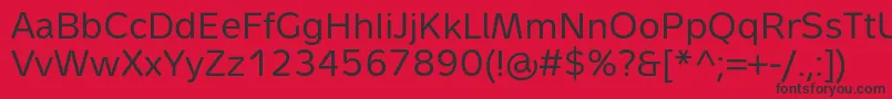 フォントMetronTextPro – 赤い背景に黒い文字