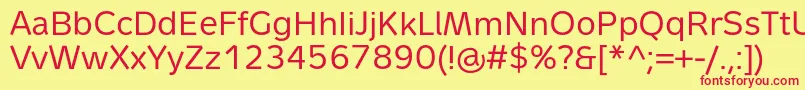 MetronTextPro Font – Red Fonts on Yellow Background