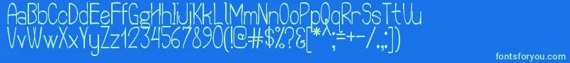 TheQuickFrogPersonalUse Font – Green Fonts on Blue Background