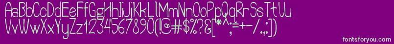 TheQuickFrogPersonalUse Font – Green Fonts on Purple Background