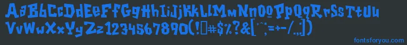Garageshock Font – Blue Fonts on Black Background