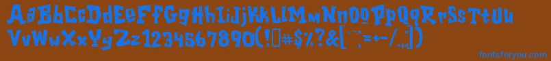 Garageshock Font – Blue Fonts on Brown Background