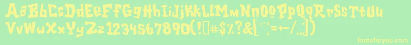 Garageshock Font – Yellow Fonts on Green Background