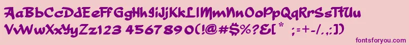 Thumbelina Font – Purple Fonts on Pink Background