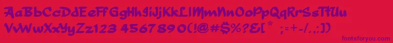 Thumbelina Font – Purple Fonts on Red Background