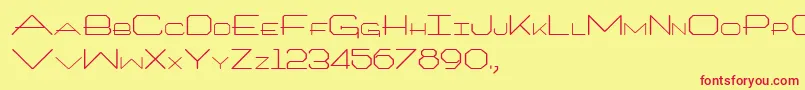 フォントArchitech – 赤い文字の黄色い背景