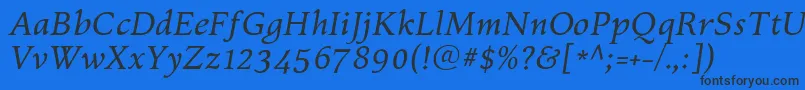 KelvinchItalic Font – Black Fonts on Blue Background