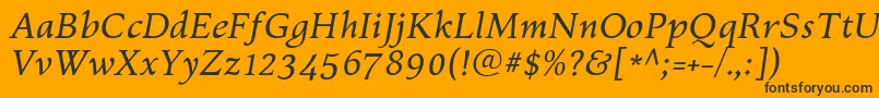 fuente KelvinchItalic – Fuentes Negras Sobre Fondo Naranja