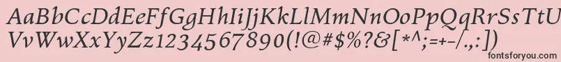 フォントKelvinchItalic – ピンクの背景に黒い文字