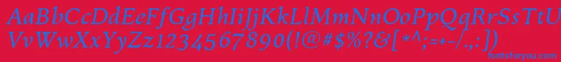 fuente KelvinchItalic – Fuentes Azules Sobre Fondo Rojo