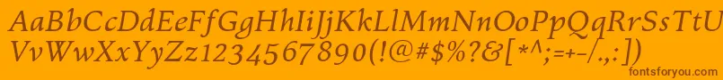 KelvinchItalic Font – Brown Fonts on Orange Background