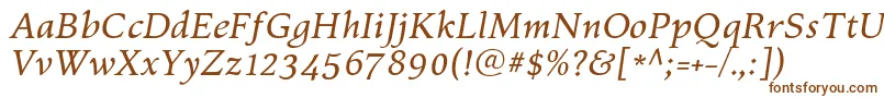 フォントKelvinchItalic – 茶色のフォント