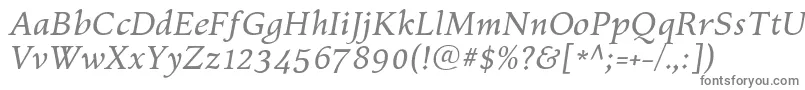 KelvinchItalic Font – Gray Fonts on White Background