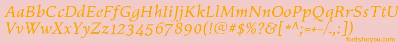 fuente KelvinchItalic – Fuentes Naranjas Sobre Fondo Rosa