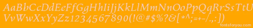 fuente KelvinchItalic – Fuentes Rosadas Sobre Fondo Naranja