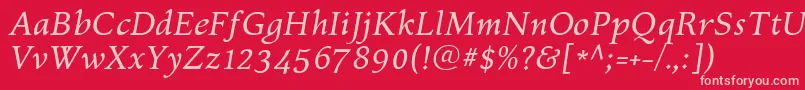 KelvinchItalic Font – Pink Fonts on Red Background