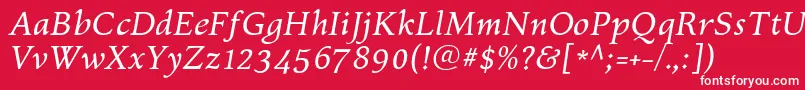 fuente KelvinchItalic – Fuentes Blancas Sobre Fondo Rojo