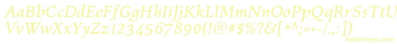 KelvinchItalic Font – Yellow Fonts on White Background