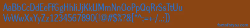 Dynagroteskrm Font – Blue Fonts on Brown Background