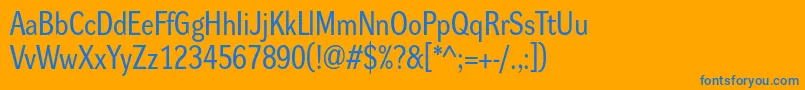 Dynagroteskrm Font – Blue Fonts on Orange Background