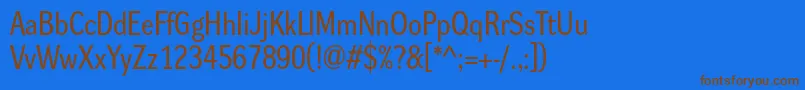 Dynagroteskrm Font – Brown Fonts on Blue Background