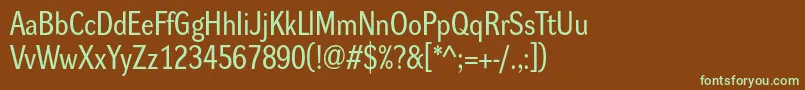 Шрифт Dynagroteskrm – зелёные шрифты на коричневом фоне