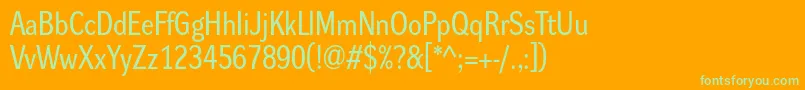 Dynagroteskrm Font – Green Fonts on Orange Background