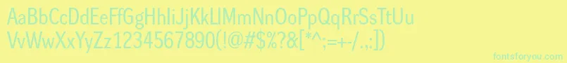 Dynagroteskrm Font – Green Fonts on Yellow Background